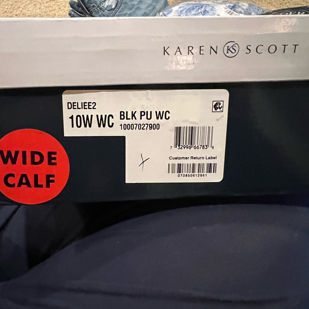 Karen Scott Womens Deliee Closed Toe Knee High Riding Boots, BLACK